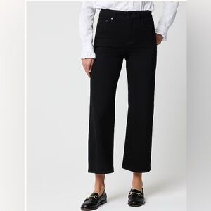 J. Crew Factory Women's Size 33 Wide Leg Crop All Day Stretch Black Denim Jeans